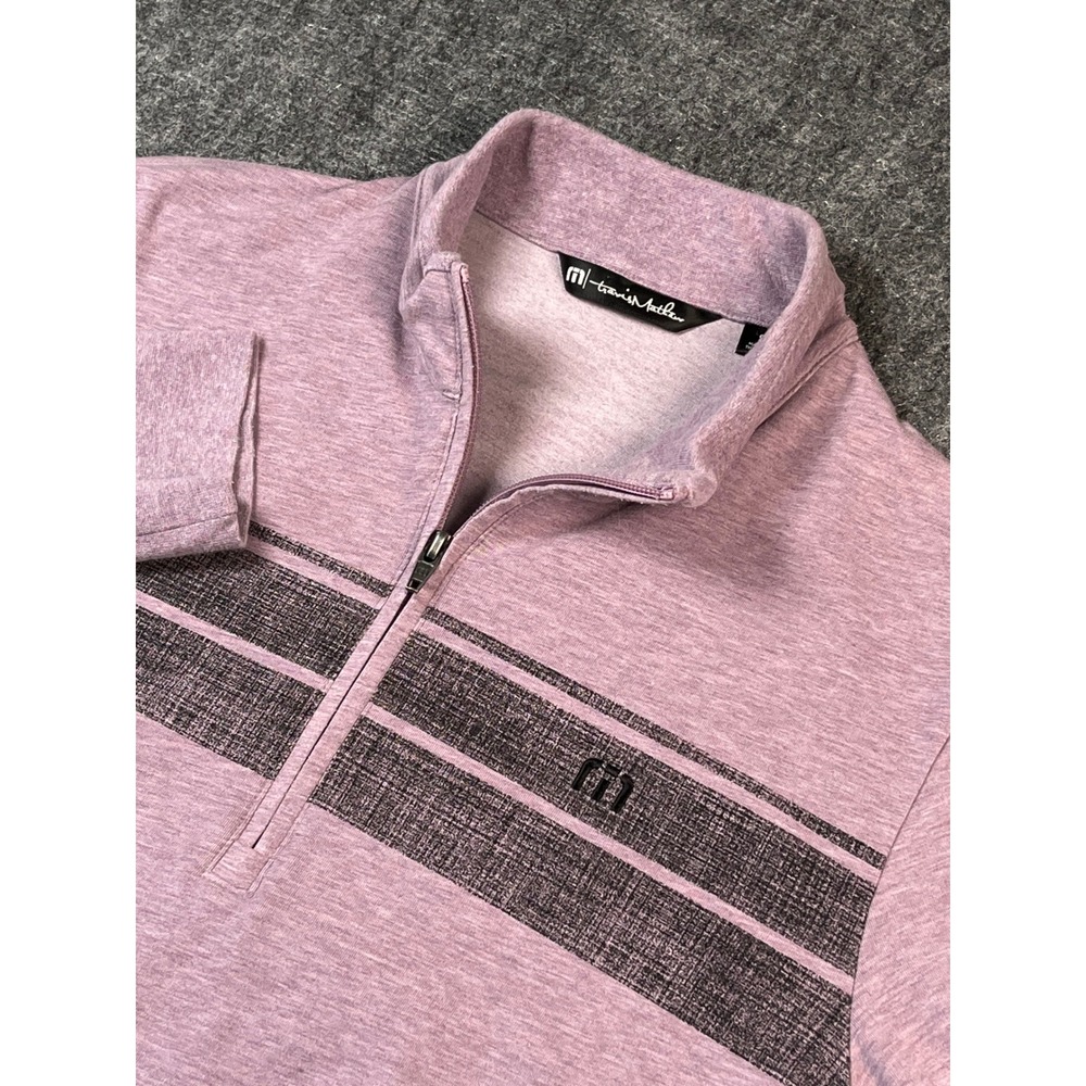 Travis Mathew‎ Pullover Mens Small Purple Gray 1/4 Zip Golf Athletic